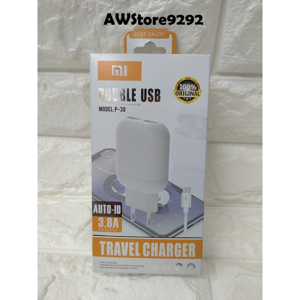 Travel Charger Kabel data USB Xiaomi P-30 P30