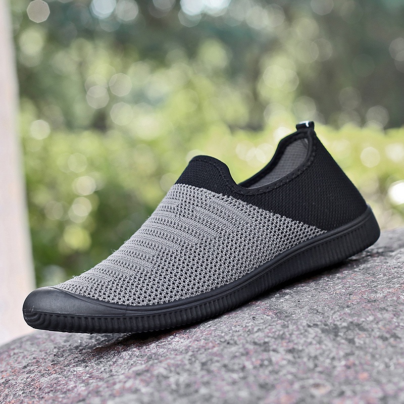 Import Nyaman Sepatu Slip On Pria Sepatu Casual Pria Sepatu Loafer Santai Slop Musim Panas Bernapas 059