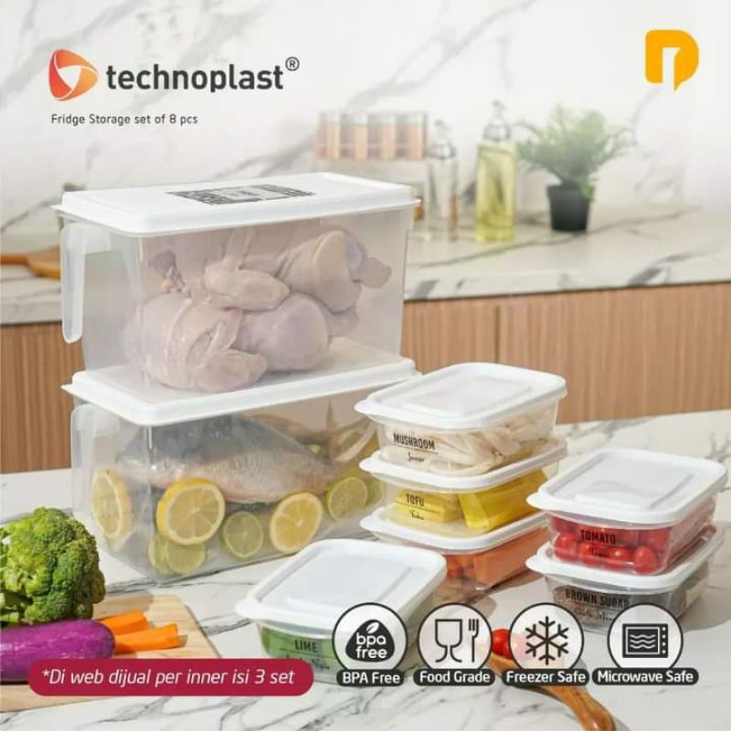 fridge storage putih toples kulkas