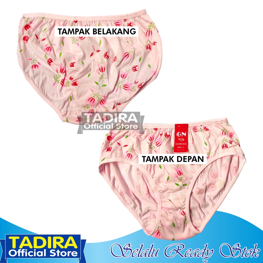 6 Pcs Celana Dalam Wanita GN_Motif Bunga Bahan Katun Lembut Stretch Real Pict Kualitas Terjamin Ori TADIRA