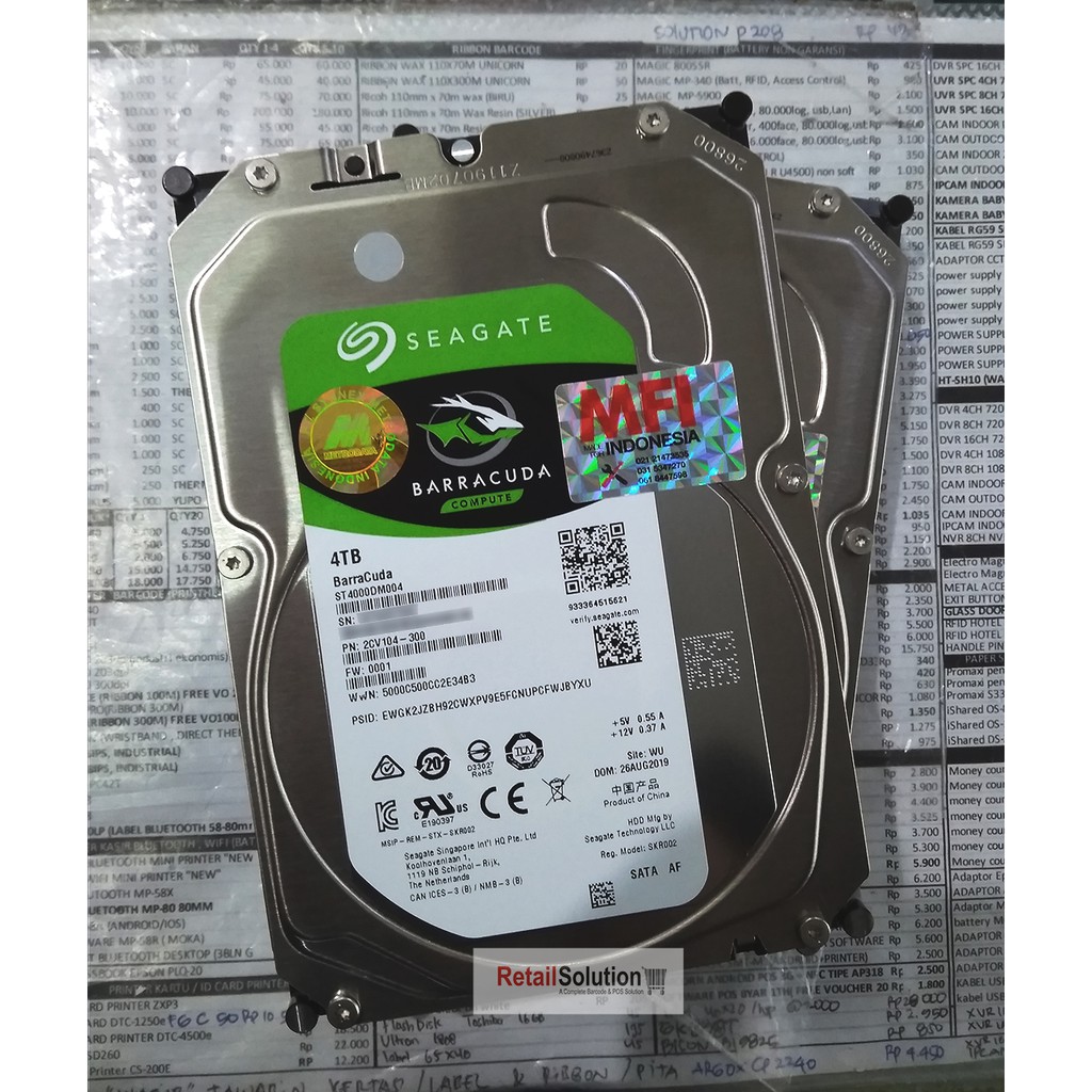 HDD Internal PC Desktop 3.5 3.5&quot; - Seagate Barracuda 4TB 5400RPM SATA MFI Resmi