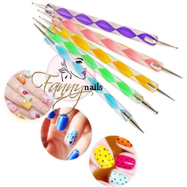 Dotting tools nailart kutek gel / pen titik isi 5 Dotting and Painting Nail Art Tools / Alat membuat Nail Art