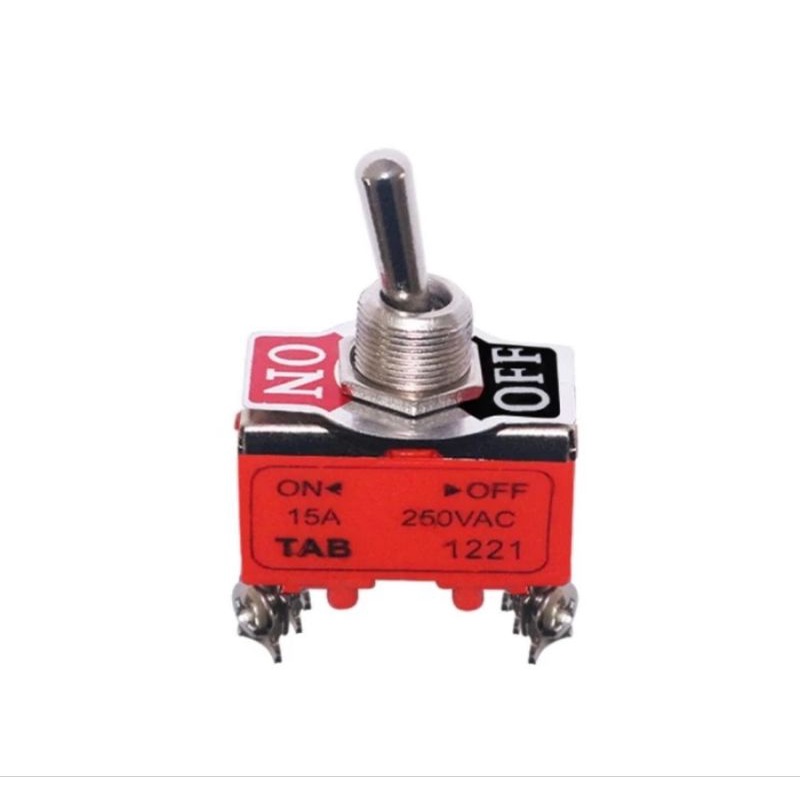 Saklar Toggle Switch DPDT E-TEN 4 Kaki 1221 15A 250V (On-Off) 4pin