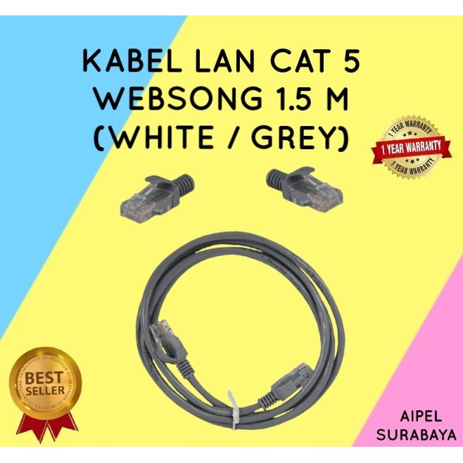 KL5W1 | KABEL LAN CAT 5 WEBSONG 1.5 M ORIGINAL (WHITE / GREY)