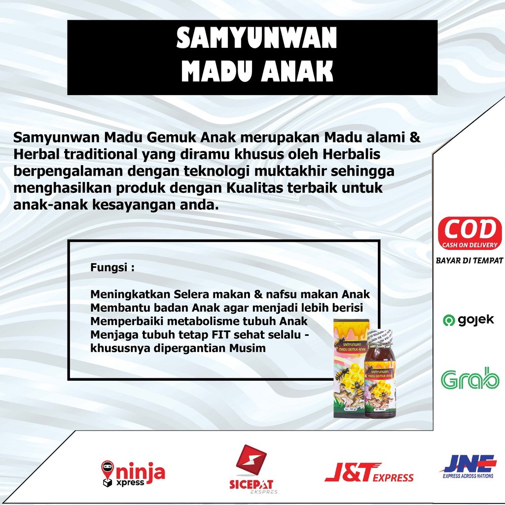 Suplemen Madu Vitamin Penambah Nafsu Makan Penggemuk Berat Badan Samyun Wan Anak Original BPOM SMD3