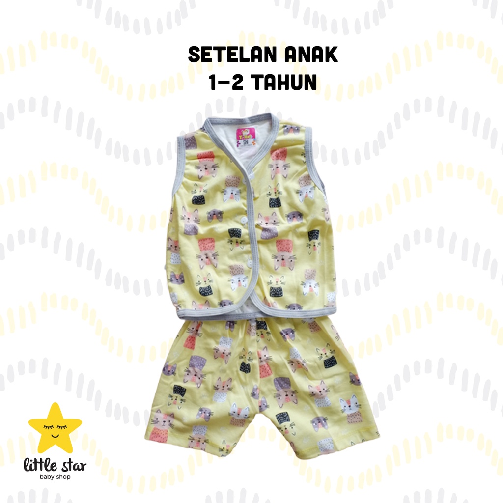 Y Lin Setelan Kutung Bayi Cewek | Set Baju Tanpa Lengan Anak Cowok