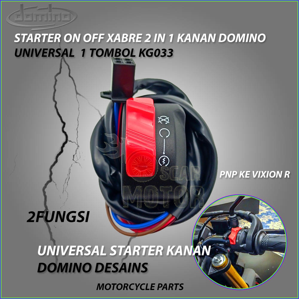 SAKLAR HOLDER KANAN XABER DOMINO ON OFF DAN STARTER UNIVERSAL SEMUA MOTOR motor