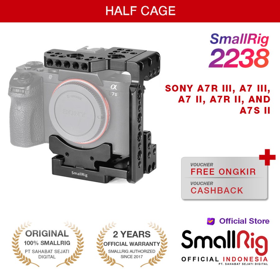 Smallrig Arca Half Cage Sony A7R Iii/A7 Iii/A7 Ii/A7R Ii/A7S Ii 2238
