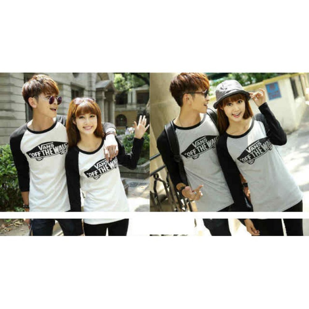 Grosir LP Kimono Vans / baju couple lengan panjang / kaos couple / dropship