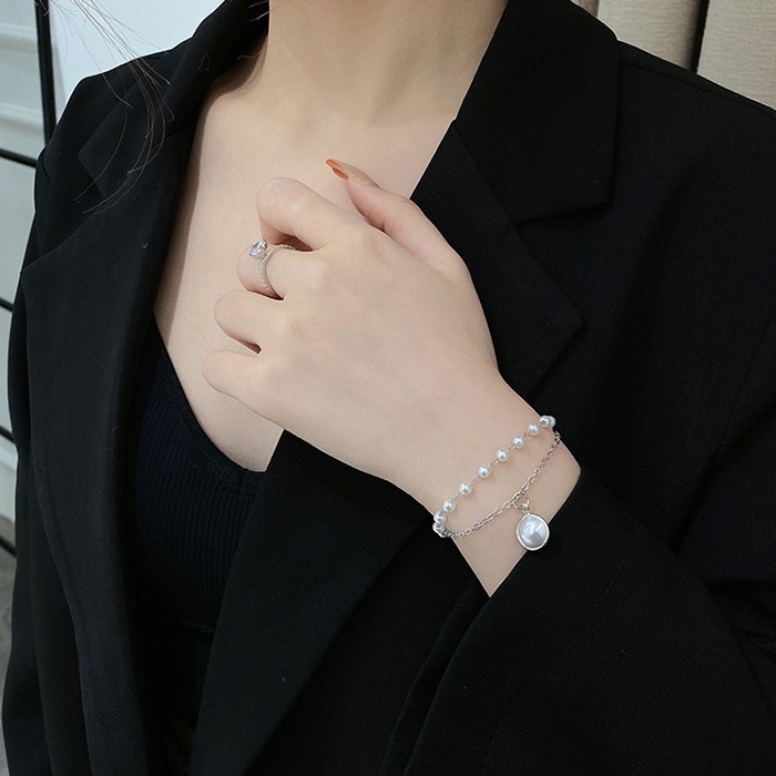 Gelang Mutiara Double Layer Gaya Korea Untuk Wanita