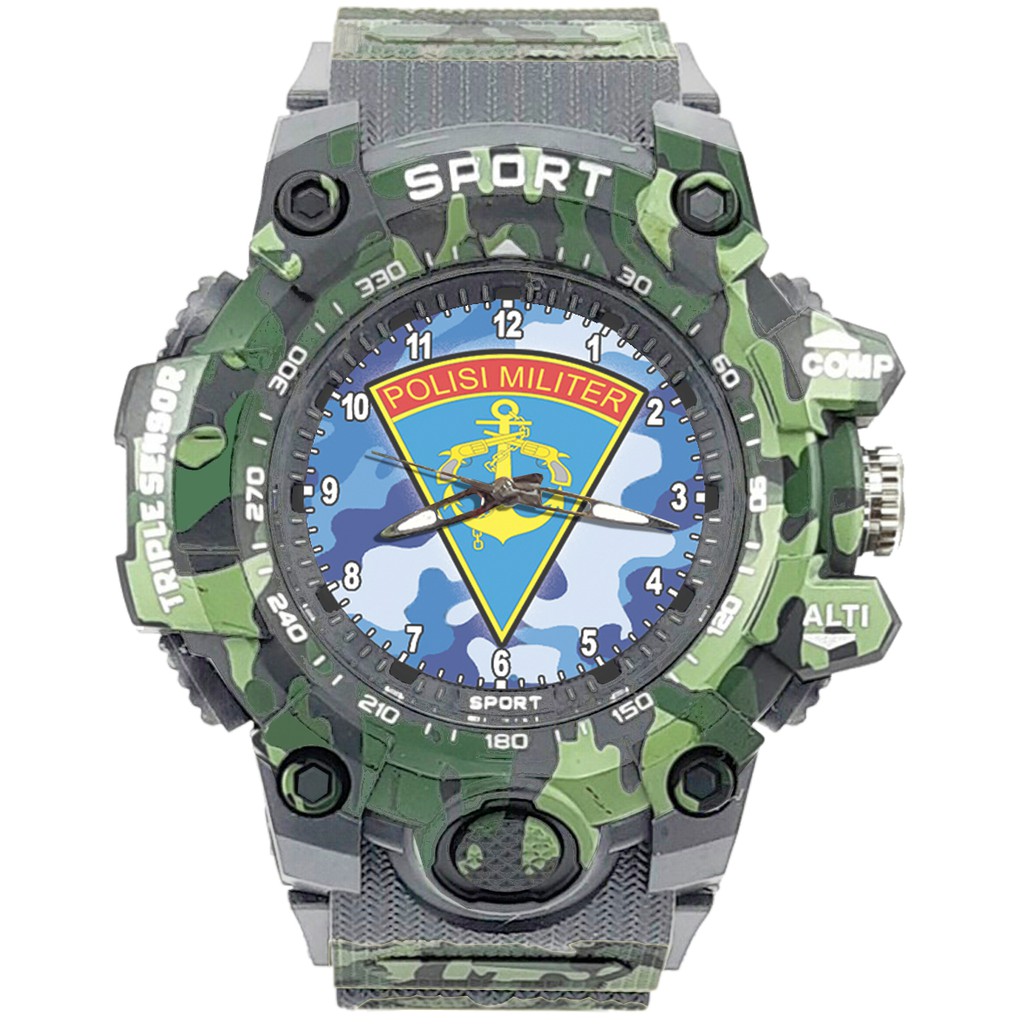 {Istimewa} Jam Tangan PM - POLISI MILITER 6 Abu Army Water Resistant