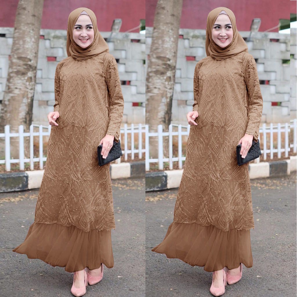 Andine Long Dress / Long Dress Wanita / Gaun Pesta Long Dress Muslim / Dress Pesta / Dress Pesta Wan