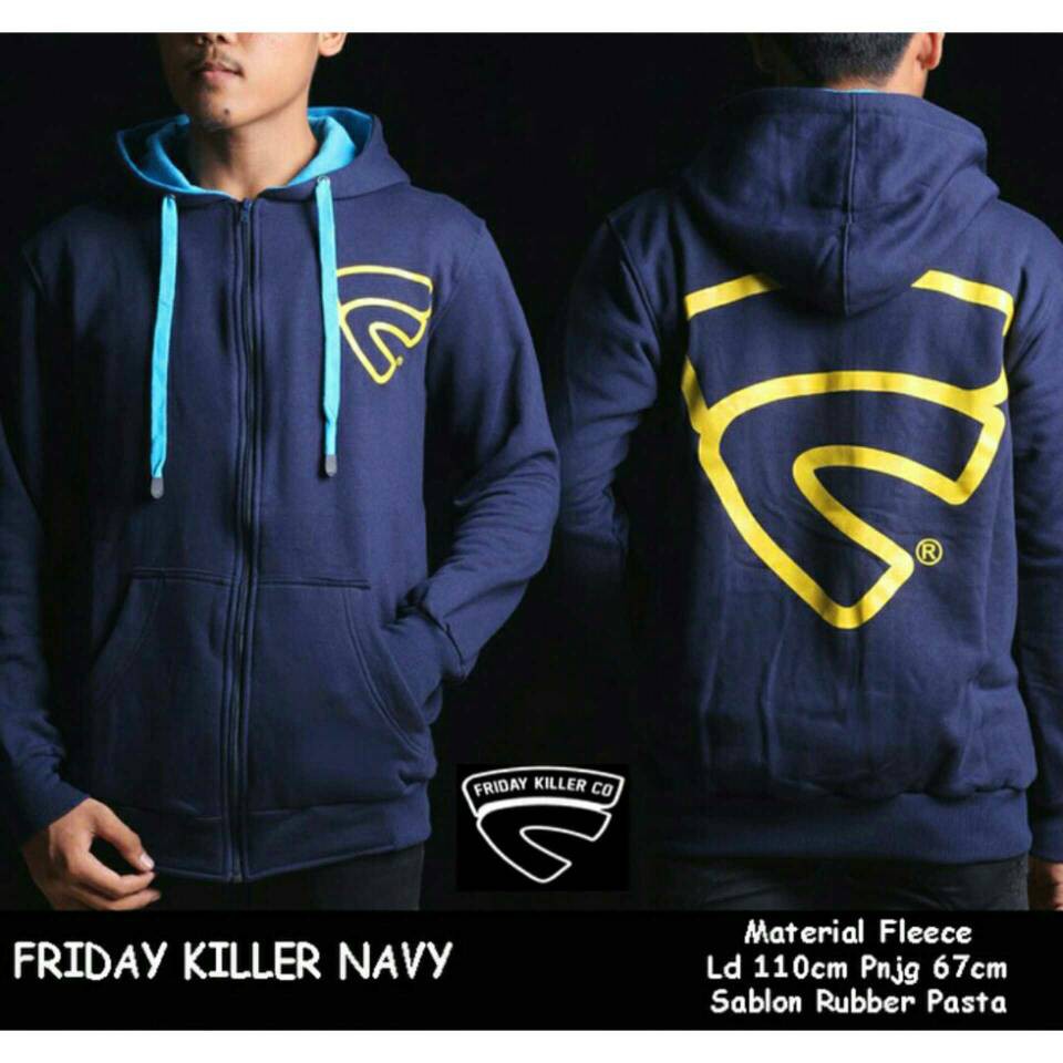 Jaket Friday Killer Navy | Jaket Distro Fleece