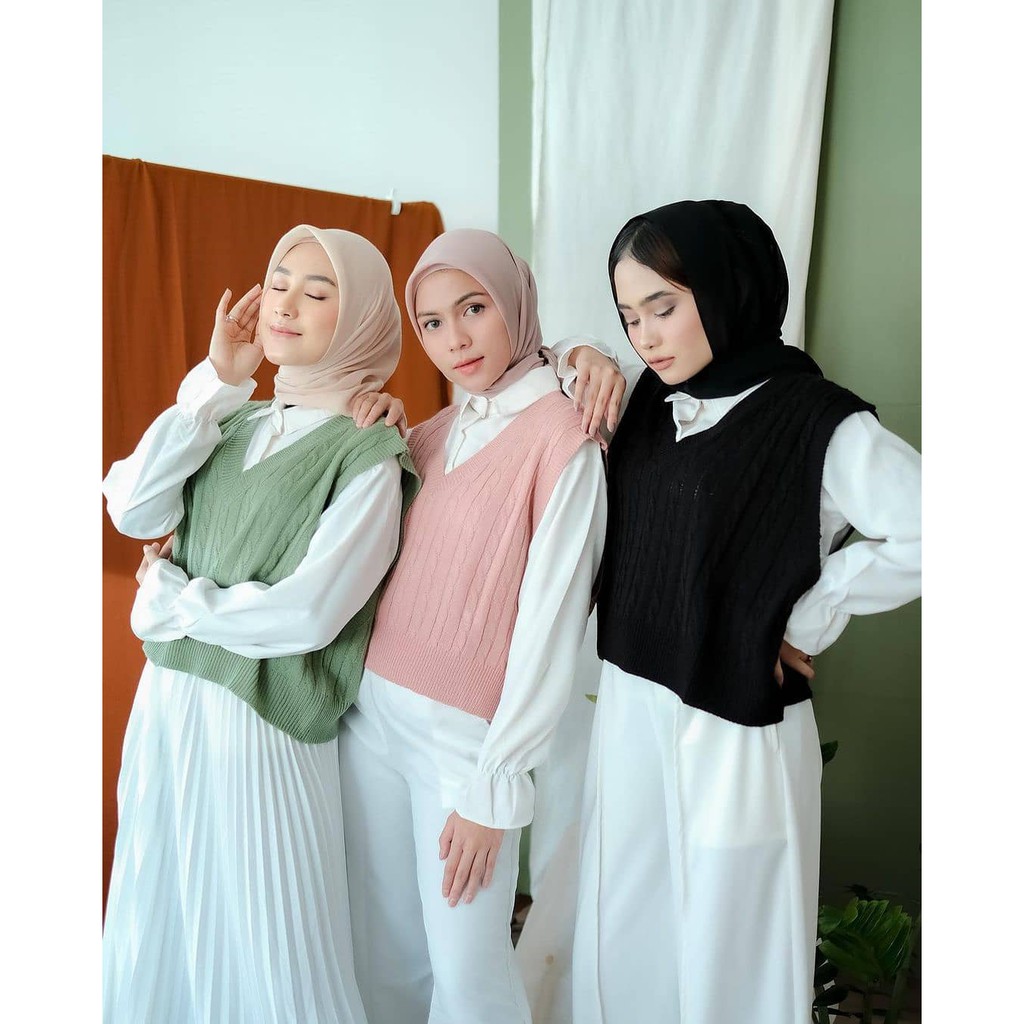 PERMIUM VEST ROMPI CABLE/BAJU WANITA PREMIUM/RAJUT TEBAL 7 GET OUTERWEAR BY GALLERAJ