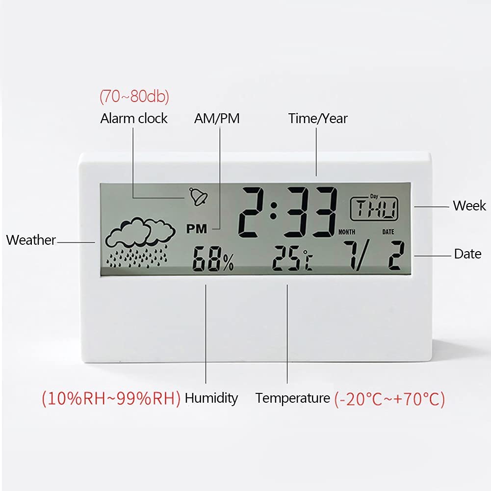 Bold Number Display Alarm Clock for Bedroom Living Room Office