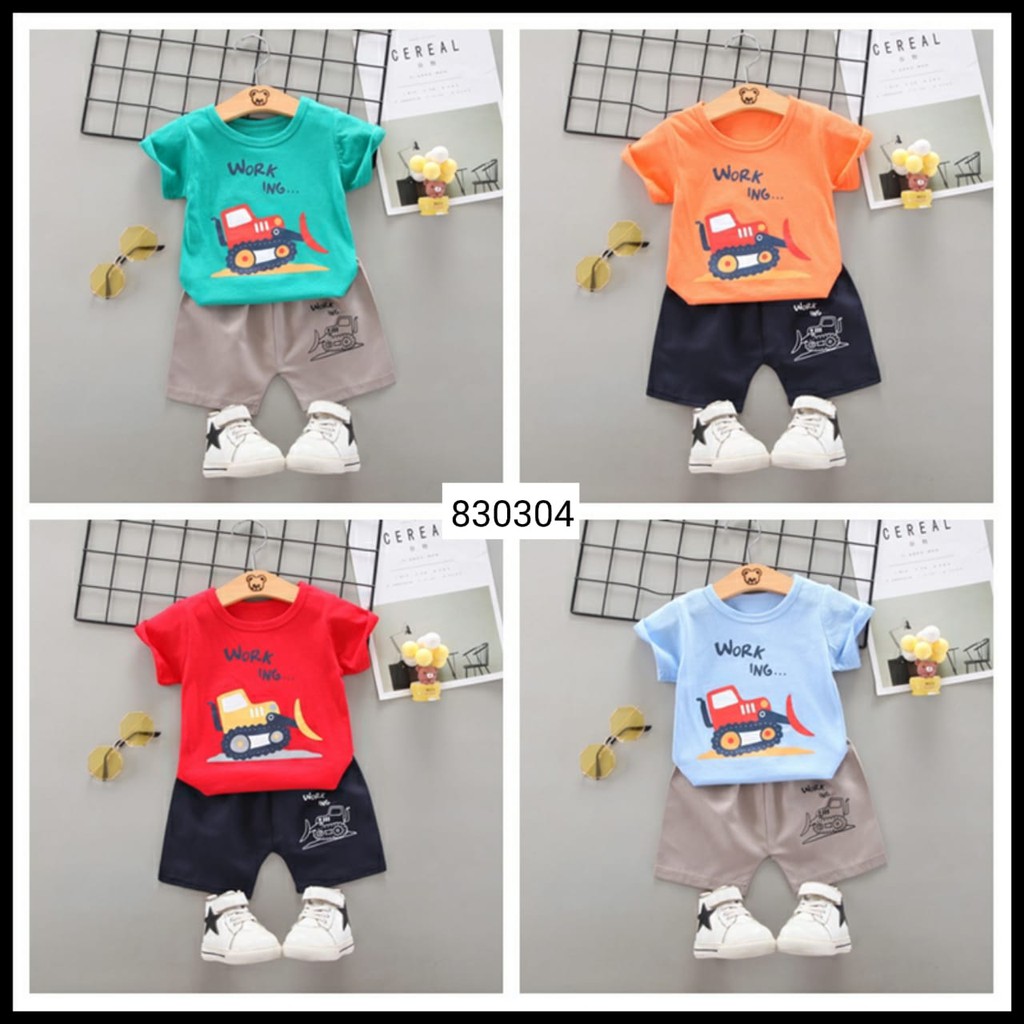 SETELAN PENDEK CELANA PENDEK MURAH BAYI ANAK IMUT LUCU SET OBLONG BAYI ANAK UNISEX A1B2C3