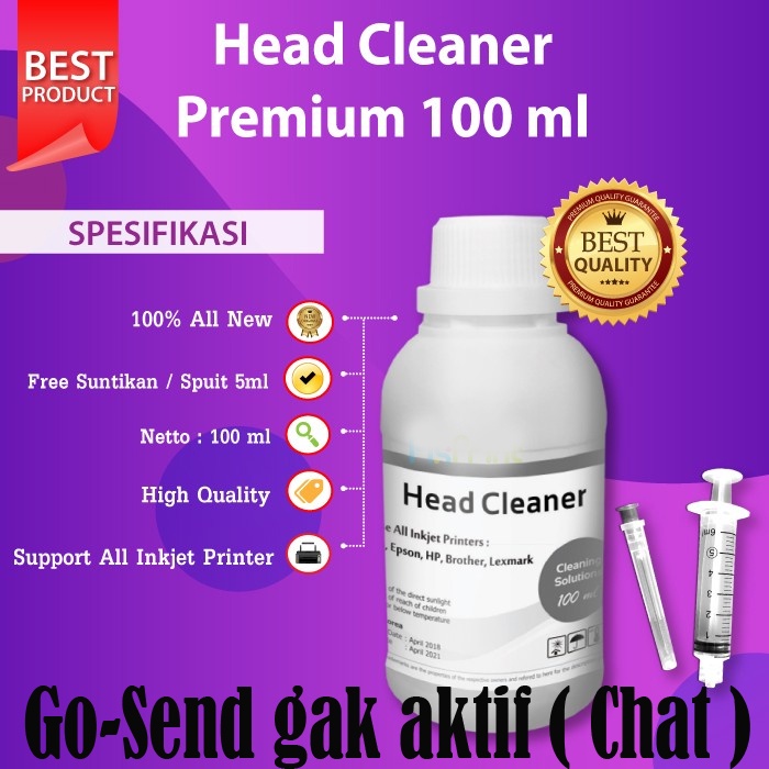 Head Cleaner Premium 100ml Cairan Pembersih Head Cartridge All Printer