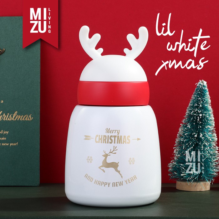 CHRISTMAS REINDEER Thermos Water Bottle Botol Air Minum Termos 300 330ml NATAL Vacuum Flask Tumbler-8