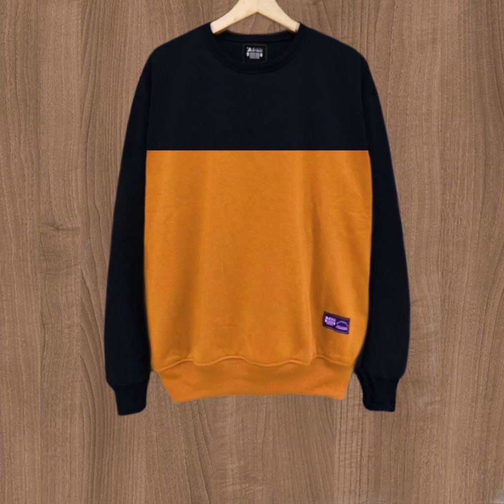 Sweater Crewneck Kombinasi Pria Wanita Switer Terlaris