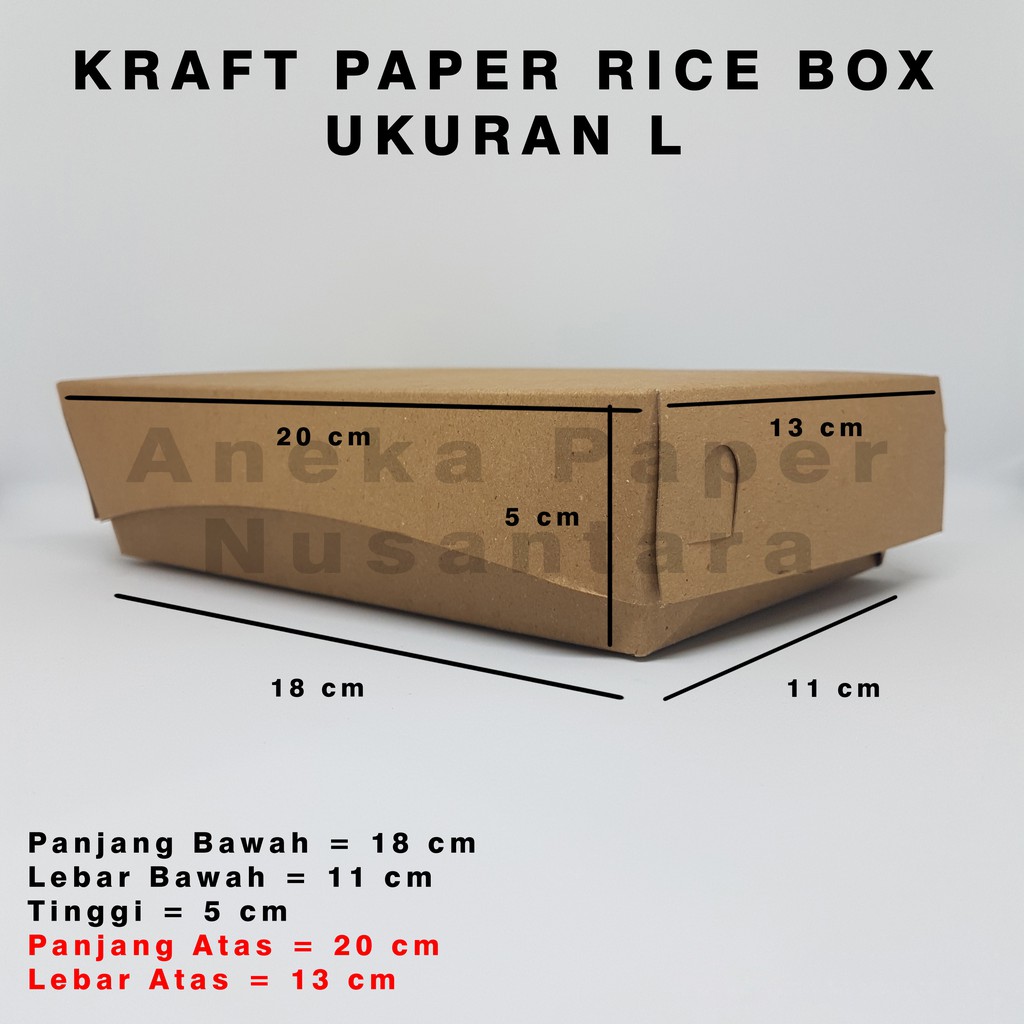 PROMO TERMURAH Kraft Paper Rice Box - Food Grade - Ukuran L Laminasi