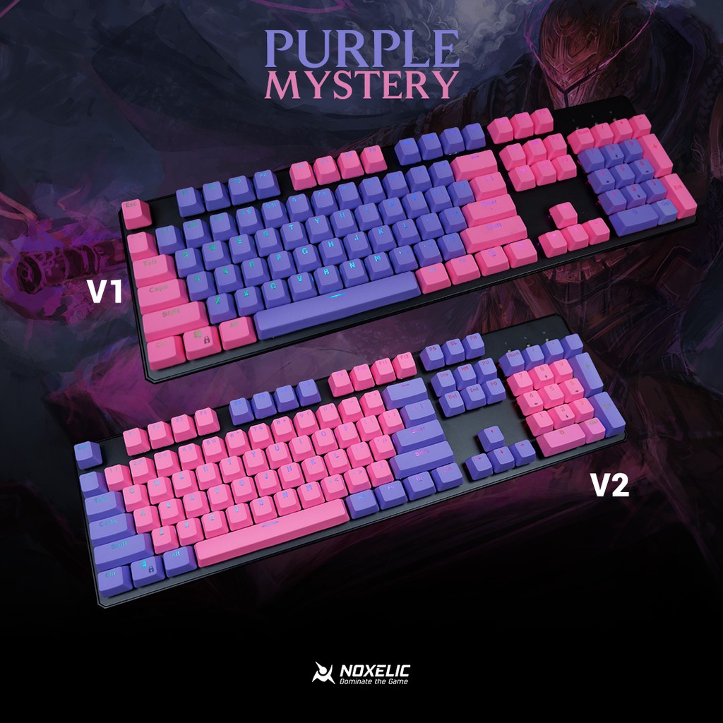 Noxelic Keycaps PBT Purple Mystery - Double Shot 104 Keyset Custom