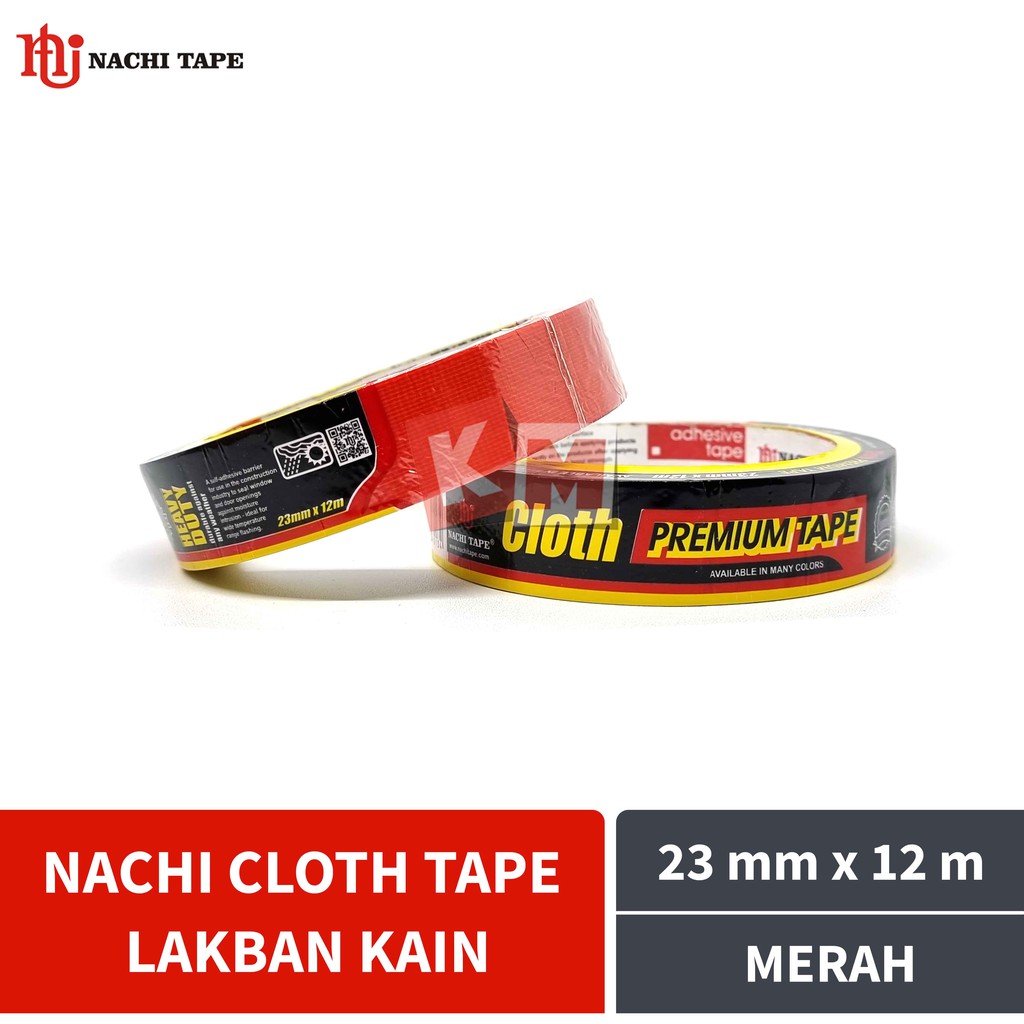 Lakban Kain Merah Nachi Cloth Tape 23 mm / 1 Inch x 12 meter / 23mm