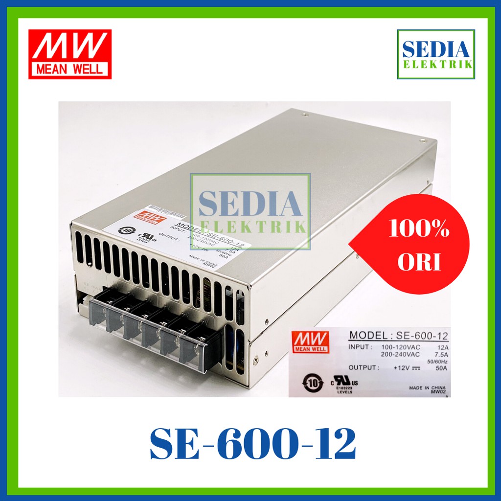 POWER SUPPLY MEAN WELL SE-600-12 SE 600 12 SE60012 RSP-600-12