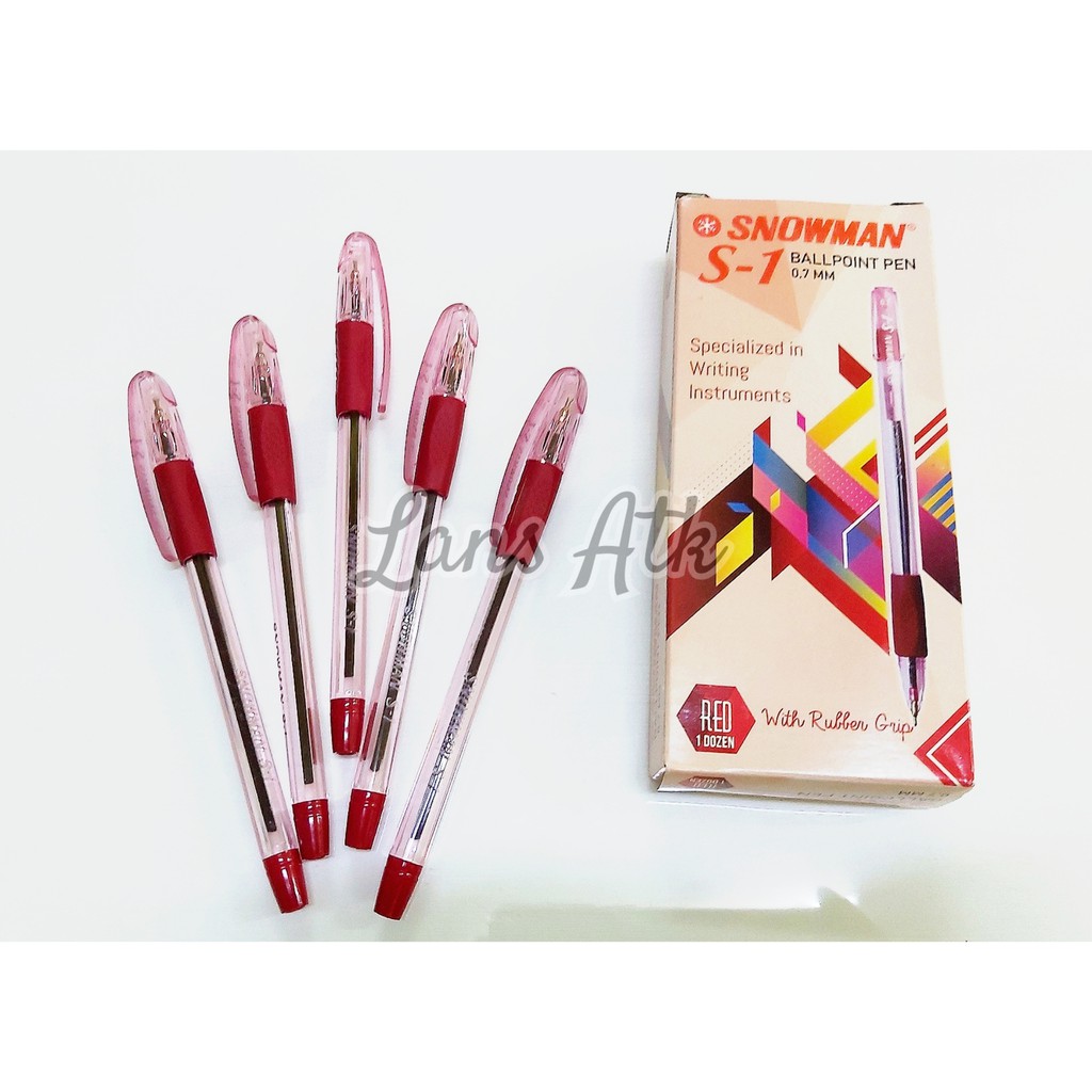

BALLPOINT SNOWMAN S-1 WARNA MERAH / PULPEN SNOWMAN S-1 MERAH