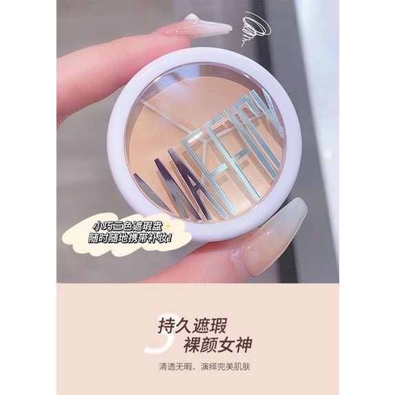 Concealer maffick 3in1 / penutup bekas jerawat / concealer 3 warna import murah best seller