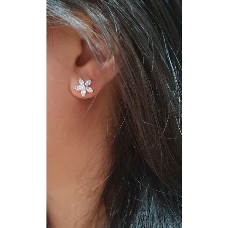 Anting Silver925 Perak mata Kilau anting Zircone silver925 Perak Anti Karat anti alergi berlian kilap 075