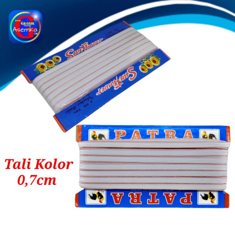 GPA Tali Kolor Elastis SunFlower 0,7cm Karet tali kolor Panjang -+ 36 yds 1Roll