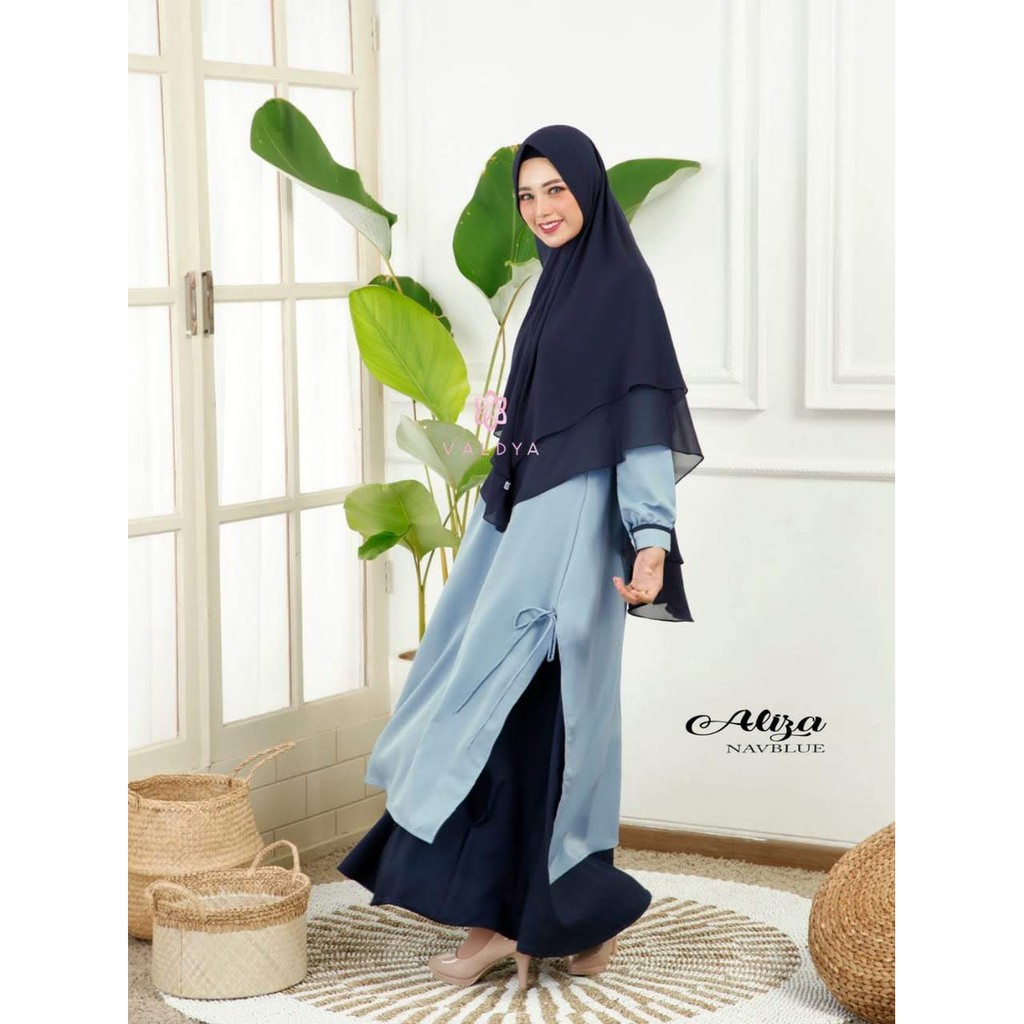 {erleenstore_} Gamis aliza valdya navyblue