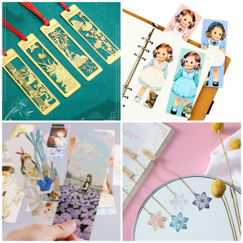 

NEW Pembatas Buku Akrilik Transparan Penanda Halaman Old Gold Vintage Leaf Nature Moon Sky Bookmarks