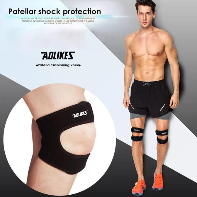 AOLIKES Knee Support Knee Pad Lutut Deker Lutut Knee Brace Aolikes - Hitam, Knee Pendek