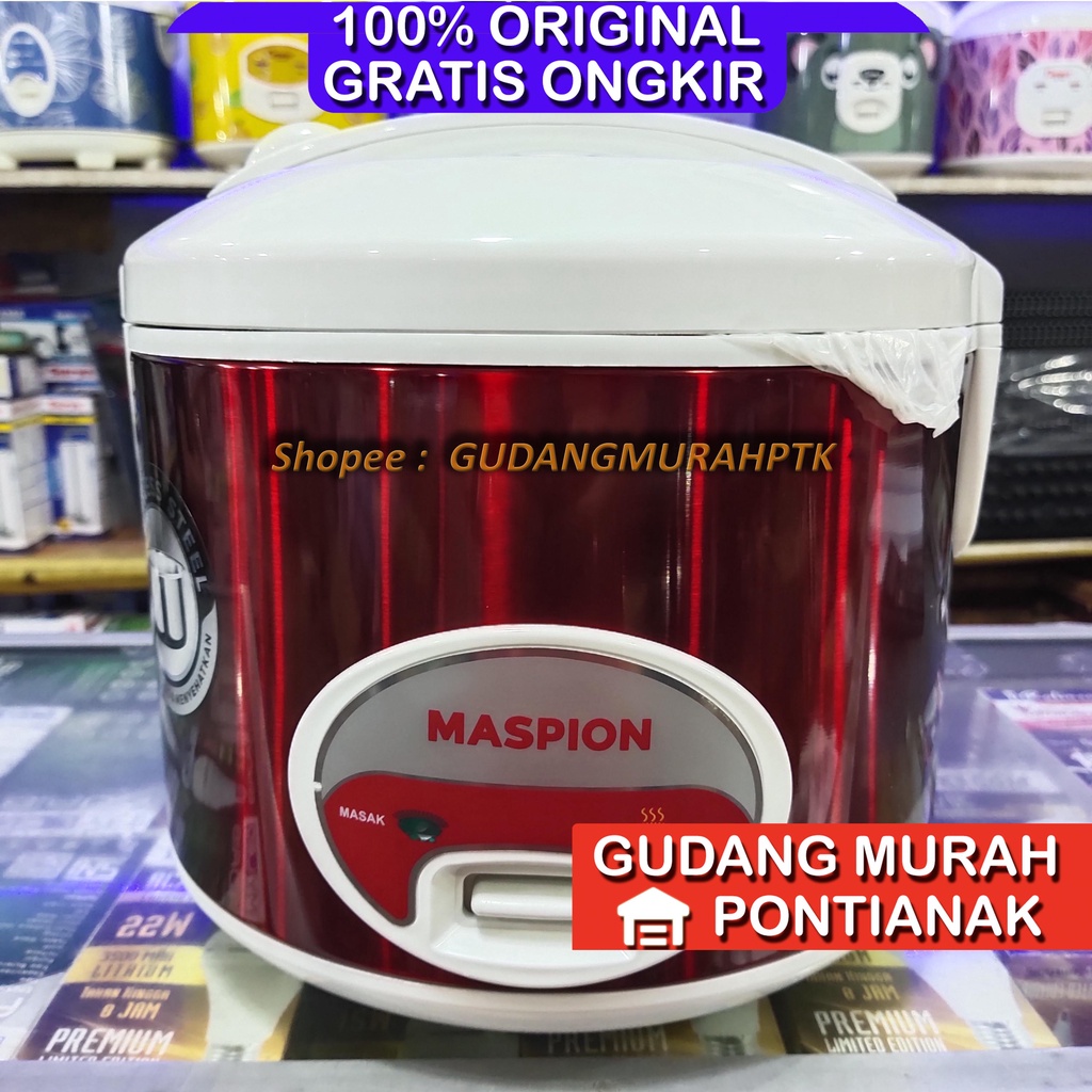 Rice cooker magic com maspion stainless 3in1 1,8L MRJ 1808MS / 1808 MS MMRj1808MS Penanak nasi penghangat sekaligus memasak ricecooker