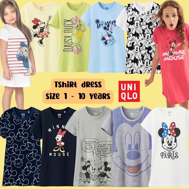 DRESS ANAK PEREMPUAN DISNEY UNIQLO 2 4 6 8 10 tahun KODE A-F