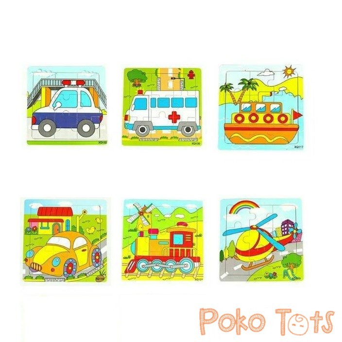 Yilibao Mini Wooden Puzzle 9pcs Mainan Puzzle Kayu Anak