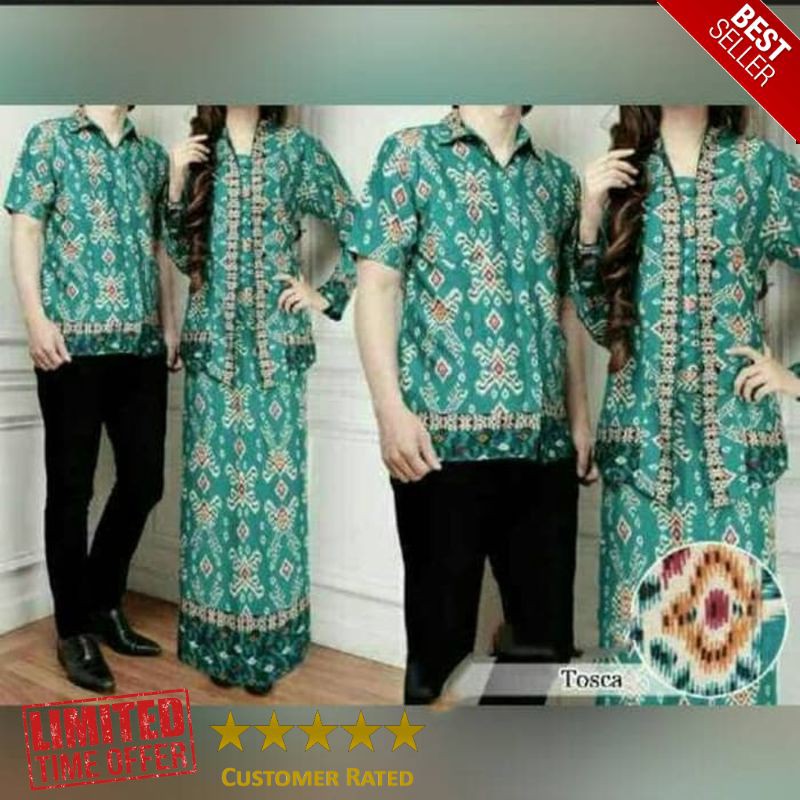 TERBARU couple soraya biru baju pasangan sarimbit batik moder zoya