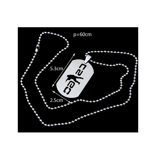 LRC Kalung Pria Trendy Silver Color Gs Live Game Pattern Decorated A50171