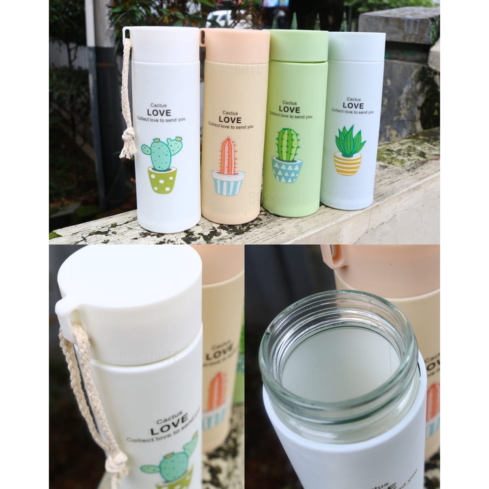 Jual Botol Kaca Kaktus Botol Minum Kaca Motif Cactus Indonesiashopee Indonesia 1550