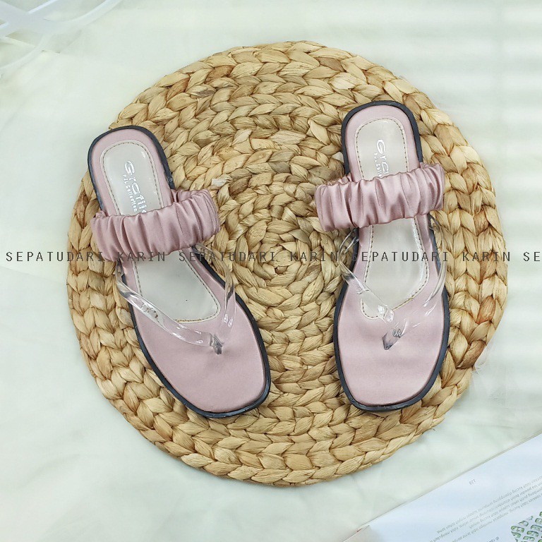 Sepatudari Karin Real PIc Sandal flat wanita Model Jepit KR SDF0044