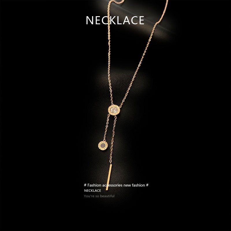 Kalung Choker Bahan Titanium Warna Rose Gold