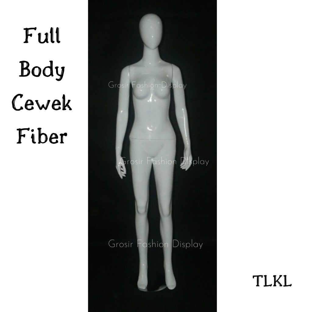 Patung Manekin Full Body Fiber Cewek Alien Putih Glossy Display Pakaian Patung Perempuan - SET D