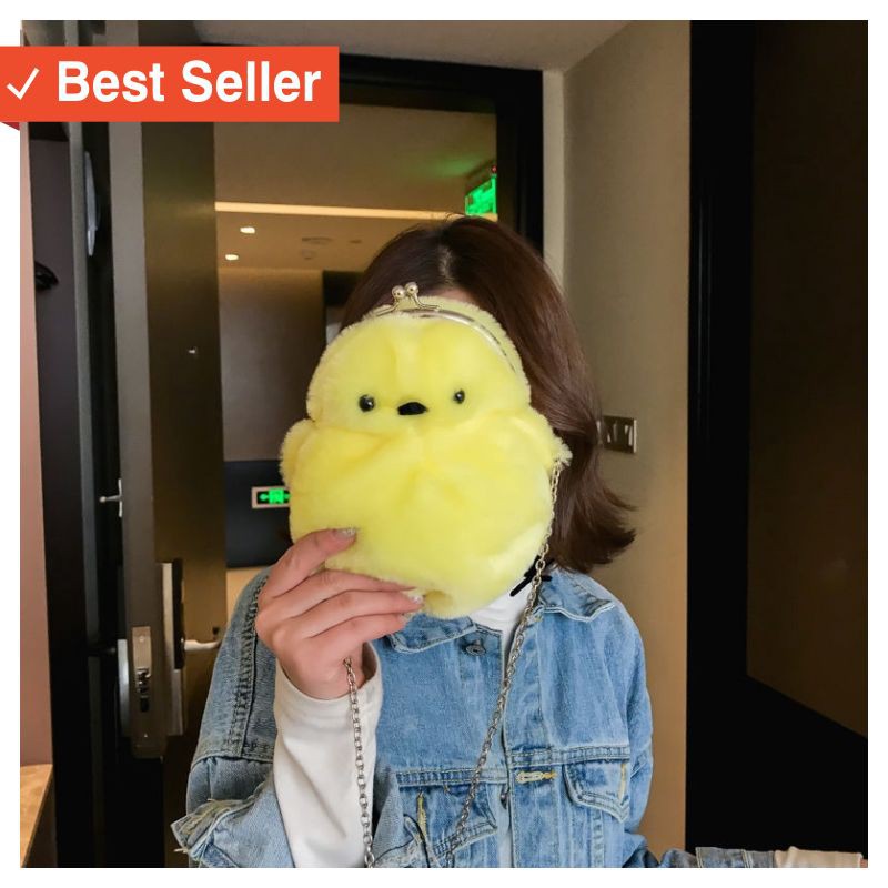 [TERMURAH ORIGINAL] FASHION STYLE KEREN / Tas Selempang Mini Bahan Plush Bentuk Kartun Anak Ayam