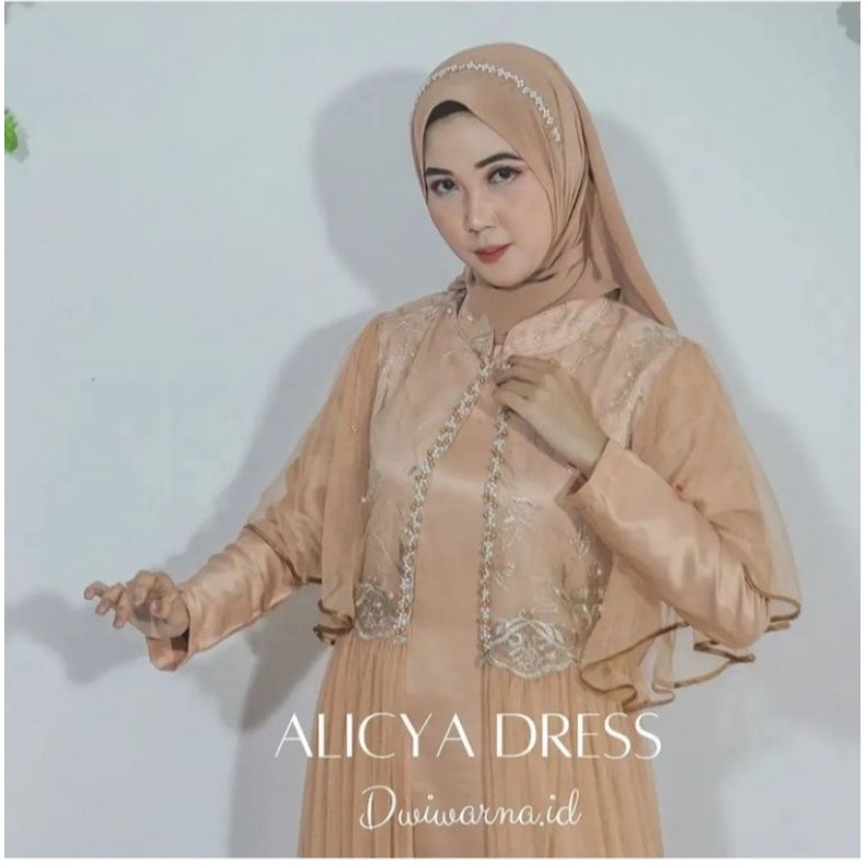 alycia dress ori by dwi warna (free tas jelly warna senada)