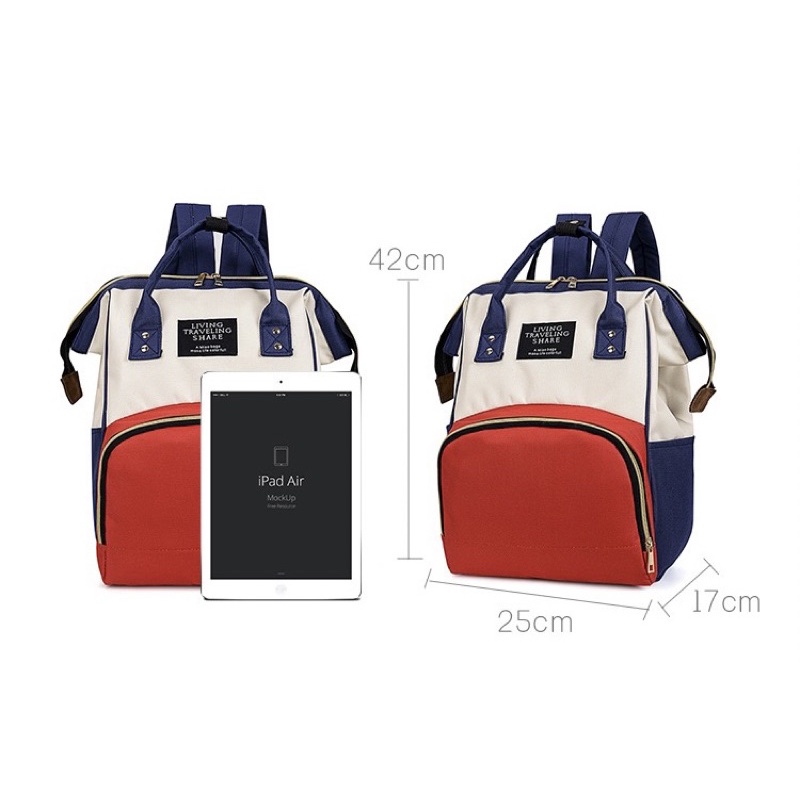 TAS BAYI 6006 - Tas Perlengkapan Bayi LTS POLOS Diaper Bag Tas Popok Travelling Ransel Backpack Anello - H1