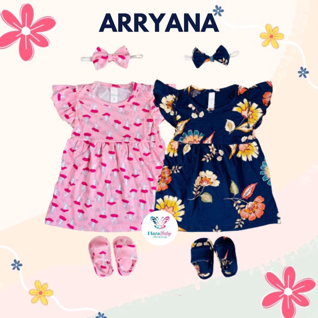 Plazababyku MX DRESS ARRYANA dress bayi bunga 3-15 bulan Free headband dan sandal PART2