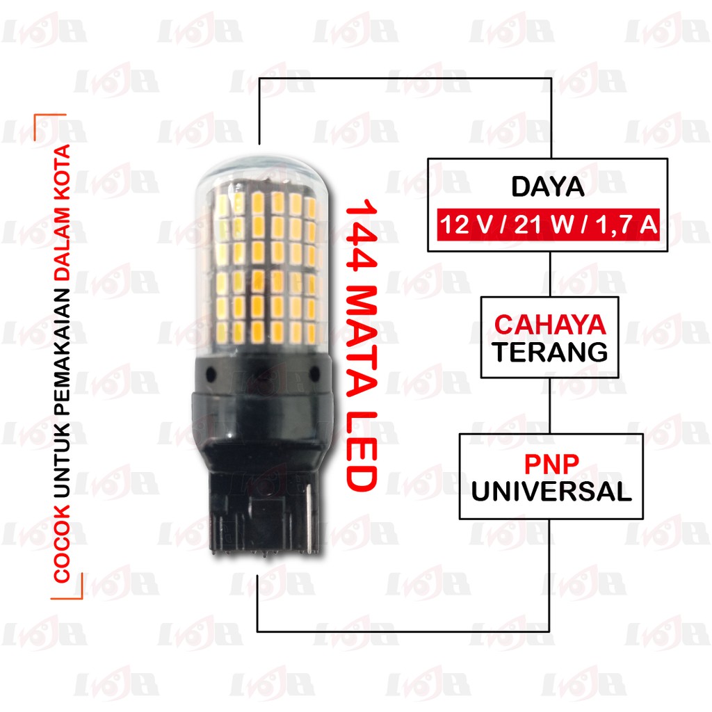 T20 S25 Sen Led 144 Mata Lampu Sein Mobil Riting Putar Tancap Sepasang