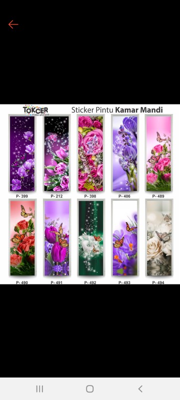 Stiker Pintu Kamar Mandi Kupu-kupu