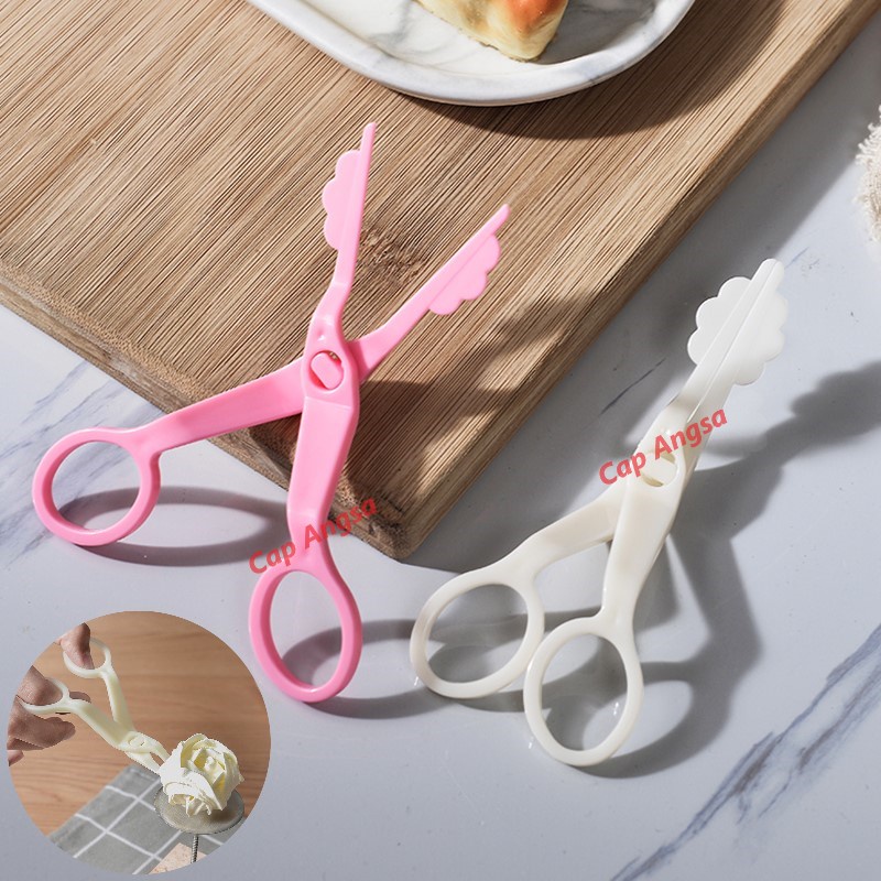 CREAM SCISSORS GUNTING MAWAR BUTTER CREAM DECORATION CAKE KUE TART KRIM FONDANT WEDDING CAKE FLOWER LIFTER BUTTERCREAM DECORATION